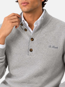 Hellgraues Poloshirt aus BLENDED CASHMERE 