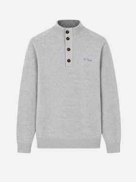 Hellgraues Poloshirt aus BLENDED CASHMERE 