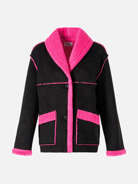 Woman reversible shearling jacket