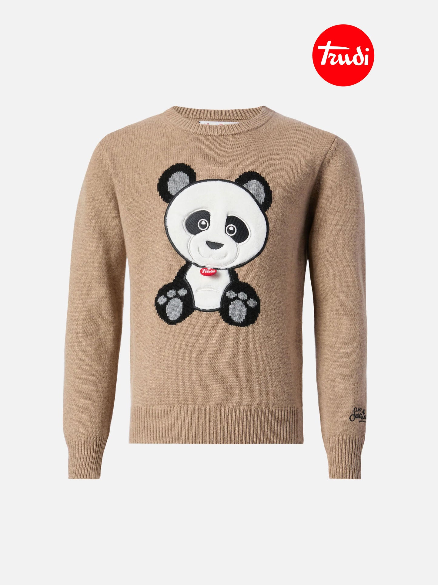 Girocollo Douglas in misto cashmere con patch Panda Trudi | TRUDI SPECIAL EDITION