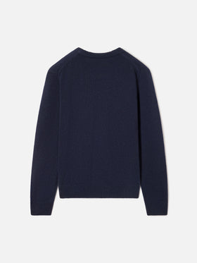 Pull à col rond en maille blue Douglas avec intarsia Non E Colpa Mia 