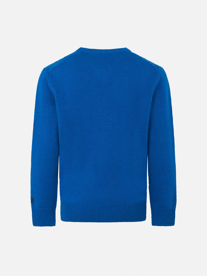 Boy crewneck sweater with Snoopy padel jacquard | SNOOPY - PEANUTS™ SPECIAL EDITION