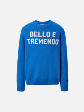 Maglione Douglas in misto cashmere  con jaquard Bello e Tremendo