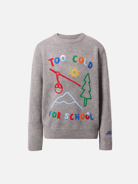 Maglione Douglas  in misto cashmere con ricamo Too Cold for School