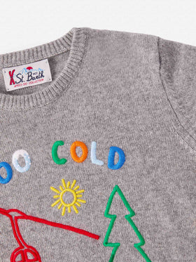 Maglione Douglas  in misto cashmere con ricamo Too Cold for School