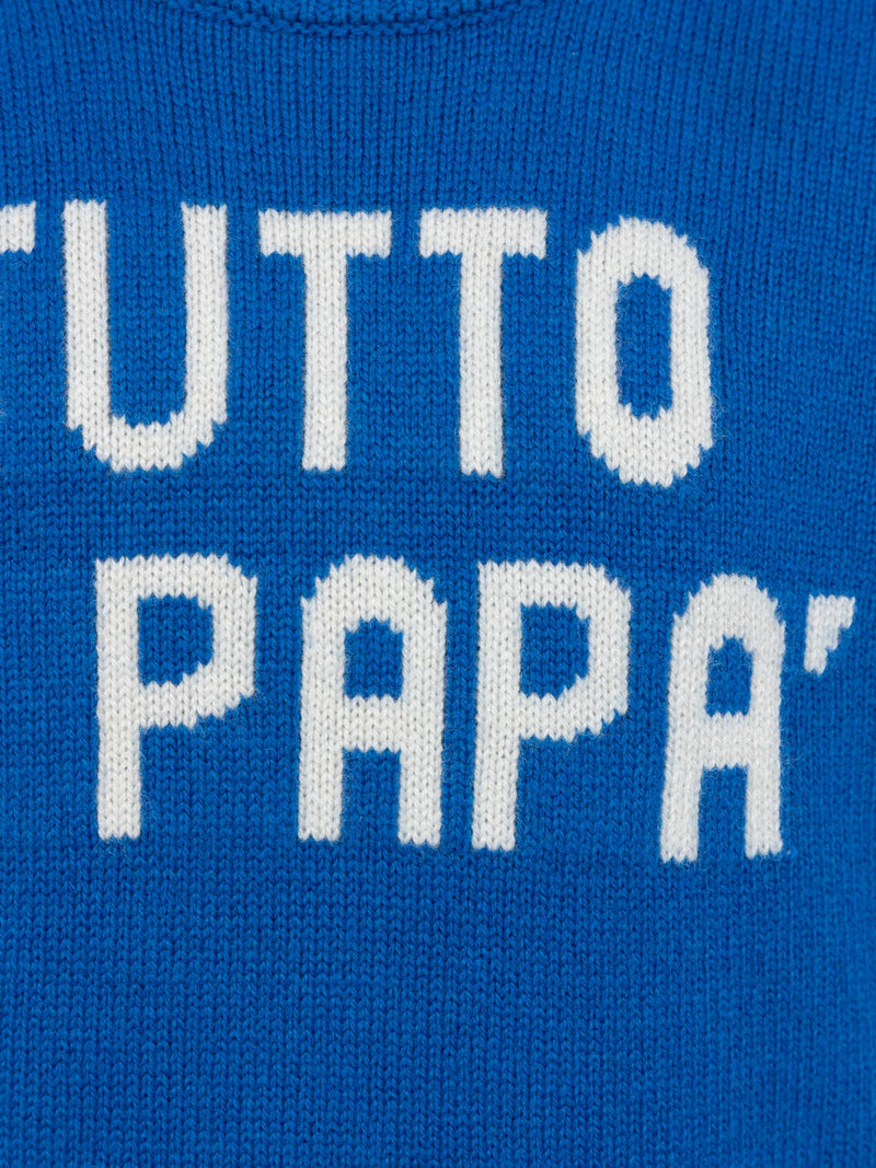 Maglione girocollo azzurro chiaro da bambino Douglas con stampa Tutto il papà