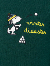 Boy green crewneck sweater Douglas Light with Snoopy snowball embroidery | SNOOPY PEANUTS SPECIAL EDITION