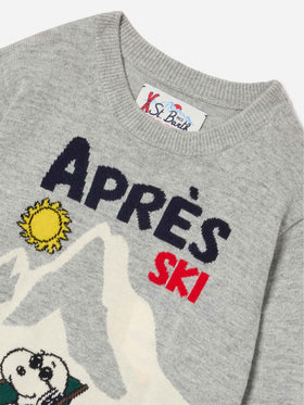 Maglia girocollo Douglas grigia con intarsio Snoopy | Special edition