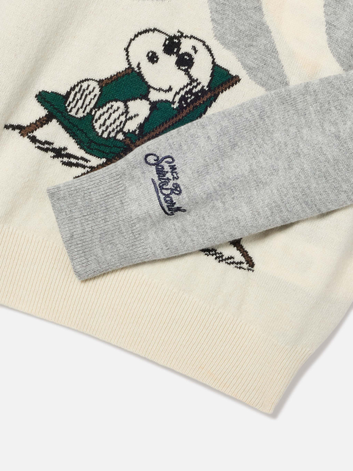 Maglia girocollo Douglas grigia con intarsio Snoopy | Special edition