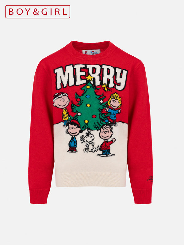 Maglione girocollo rosso da bambino Douglas con stampa Penauts | SNOOPY PEANUTS EDIZIONE SPECIALE