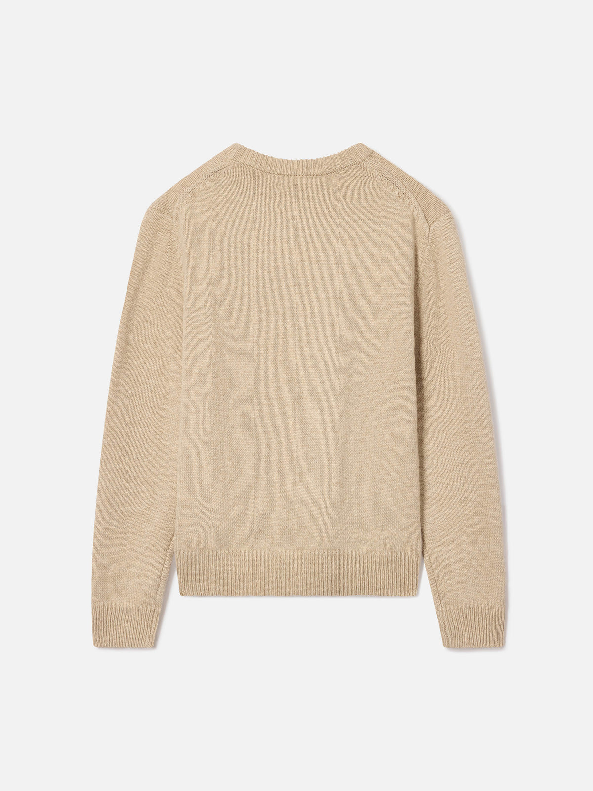Beige Douglas crewneck knit with Cortina intarsia