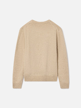 Beige Douglas crewneck knit with Cortina intarsia