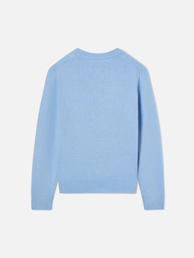 Maglia girocollo Douglas azzurra con intarsio Topolino | Special edition