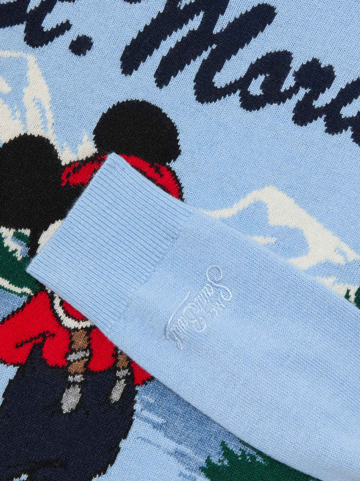 Maglia girocollo Douglas azzurra con intarsio Topolino | Special edition