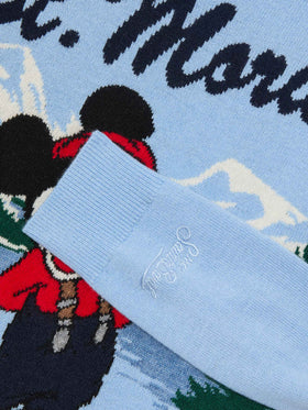 Maglia girocollo Douglas azzurra con intarsio Topolino | Special edition