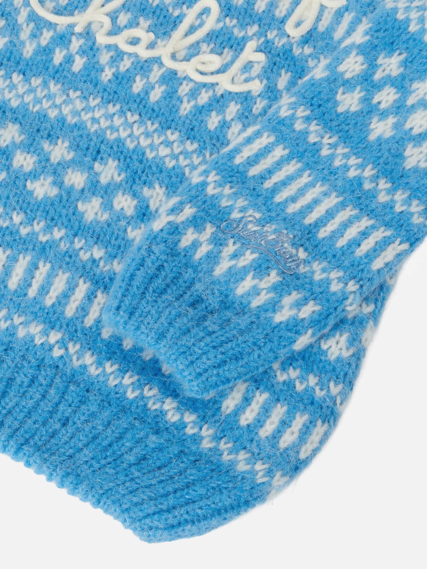 Light blue crewneck Douglas Soft with Prince of Chalet embroidery