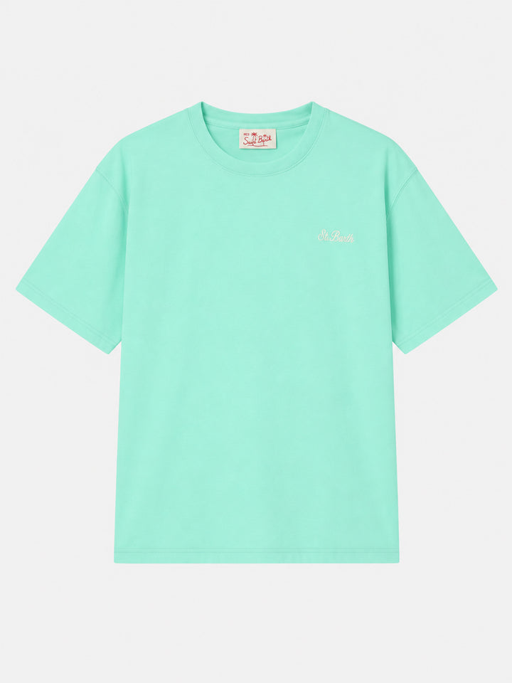 Sage green Dover T-shirt with logo embroidery