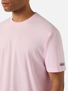 Pink Dover cotton t-shirt with logo embroidery