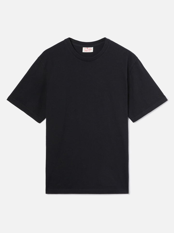 Black Dover cotton t-shirt with logo embroidery