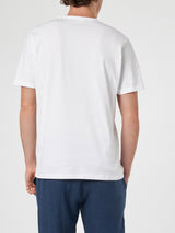 Man white cotton jersey t-shirt Dover with St. Barth embroidery