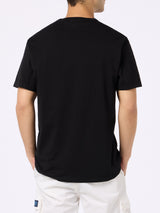 T-shirt nera da uomo in jersey di cotone Dover con ricamo St. Barth