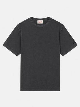 Camiseta Dover de punto de algodón orgánico negro con bordado St. Barth 