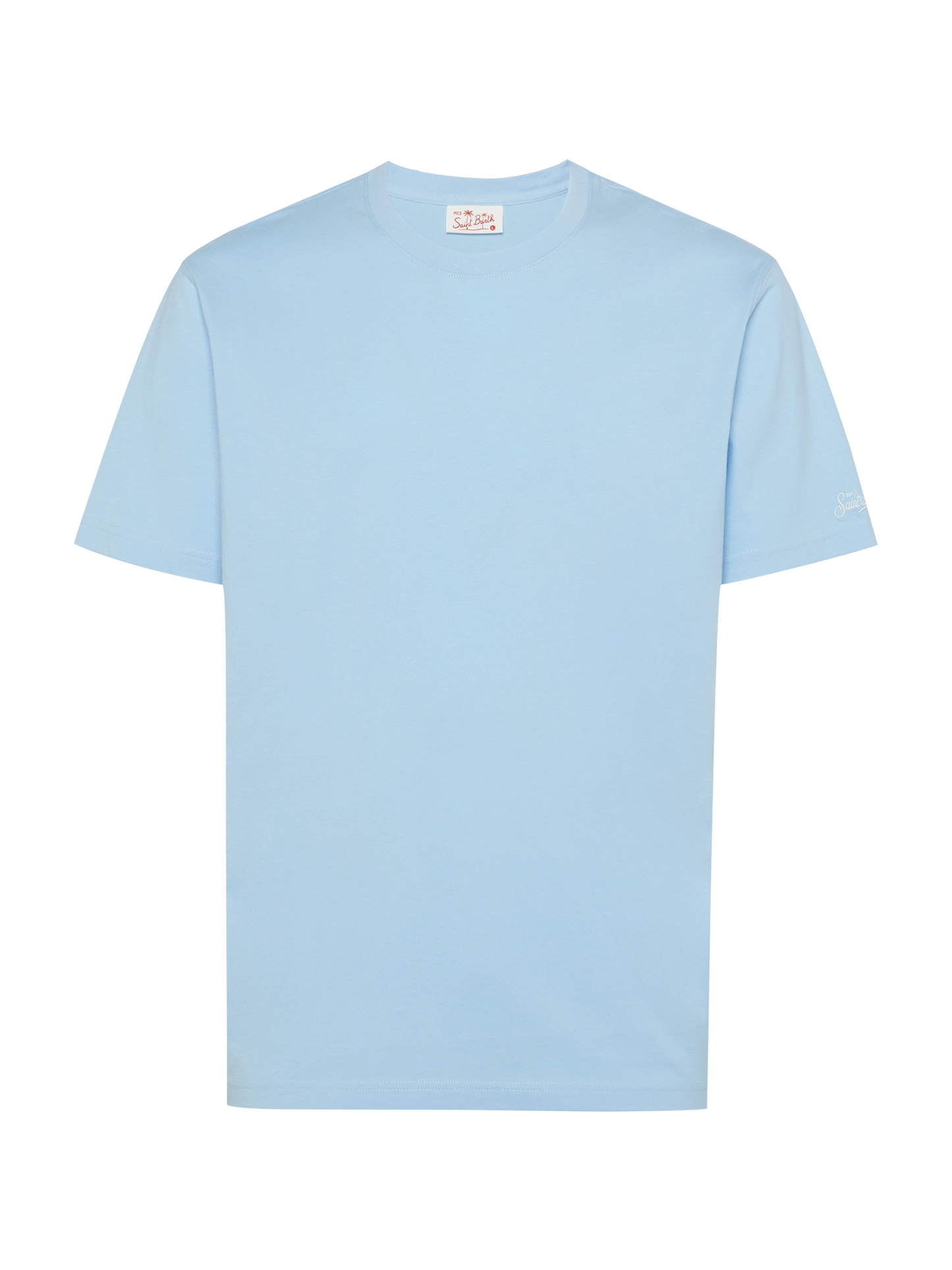 Light blue cotton jersey t-shirt Dover with St. Barth embroidery