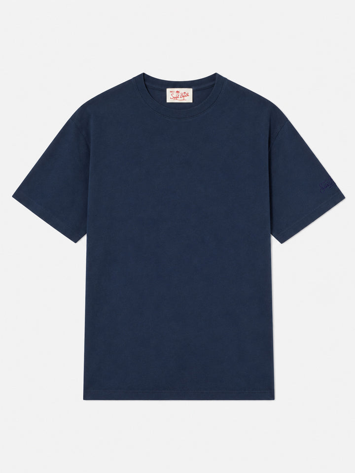 T-shirt Dover blu navy con ricamo logo