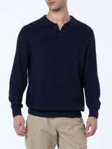 Maglione a coste da uomo Downing blu navy