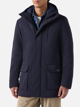 Duke blue navy hooded coat