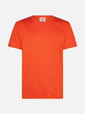 Orange linen Ecstasea T-shirt
