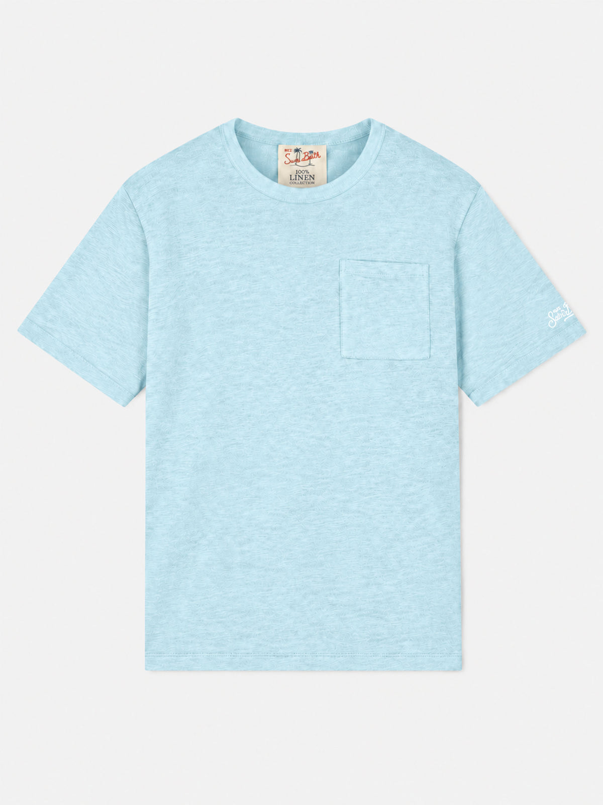 Camiseta de punto de lino verde agua Ecstasea 