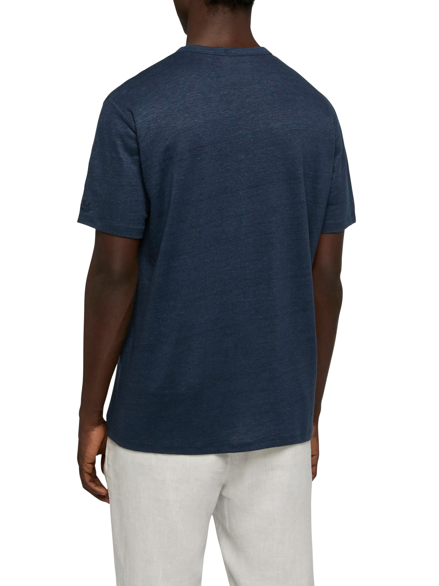 Leinenjersey-T-Shirt Ecstasea mit bedruckter und bestickter Tasche