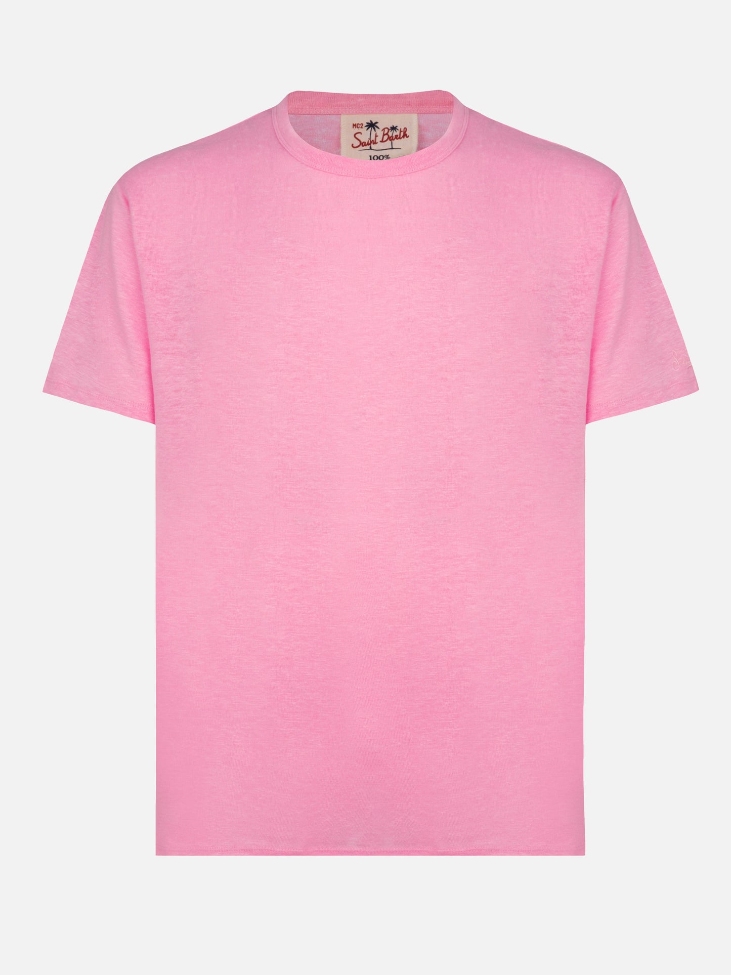 Bubble pink linen jersey t-shirt Ecstasea