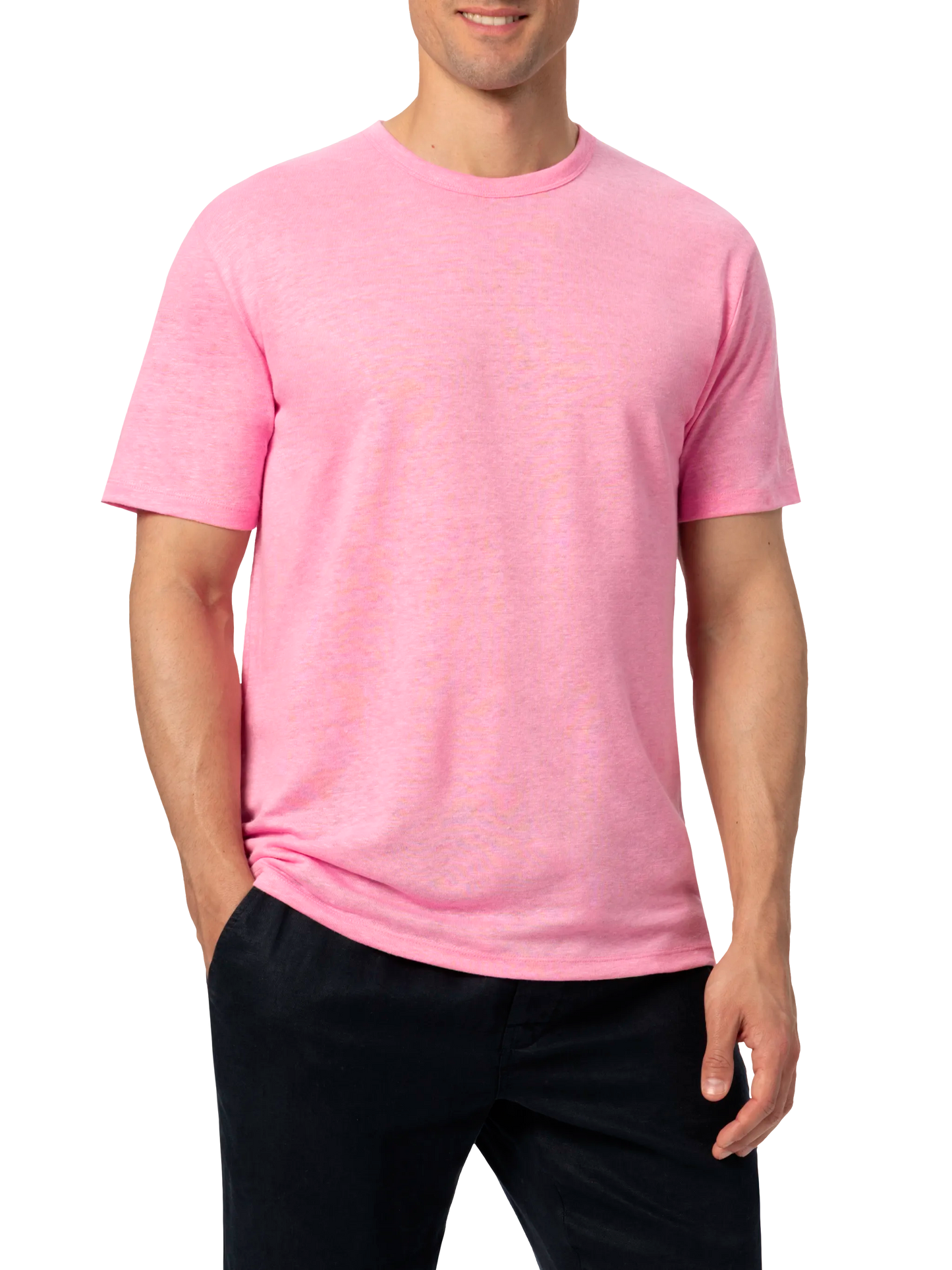 Bubble pink linen jersey t-shirt Ecstasea