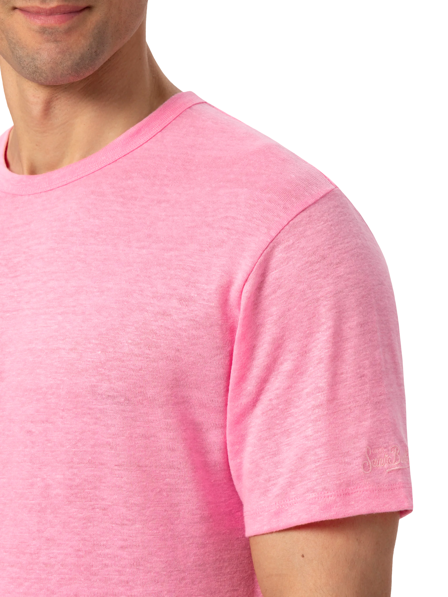 Bubble pink linen jersey t-shirt Ecstasea