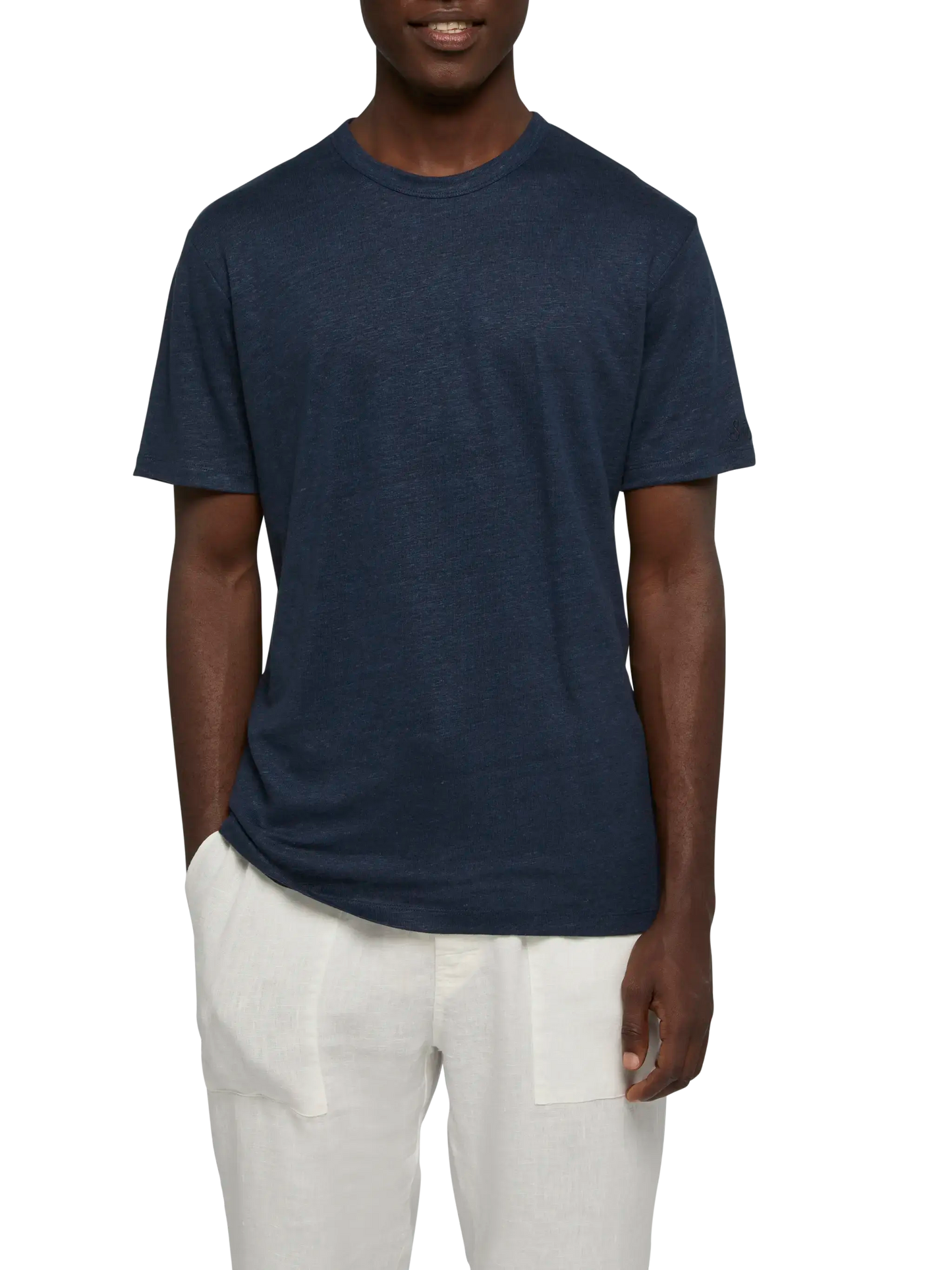 Navy blue linen jersey t-shirt Ecstasea