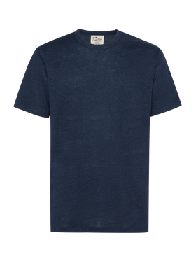 Marineblaues Leinenjersey-T-Shirt Ecstasea