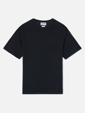 Black Ecstasea pure linen t-shirt with logo embroidery