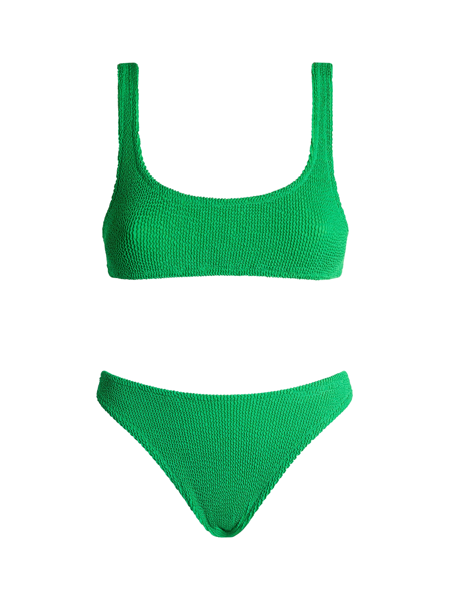 Woman green classic crinkle bikini Naima Elise