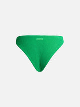 Woman green classic crinkle swim briefs Elise