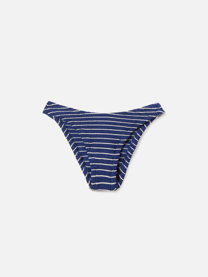Naima Elise striped blue crinkle bikini