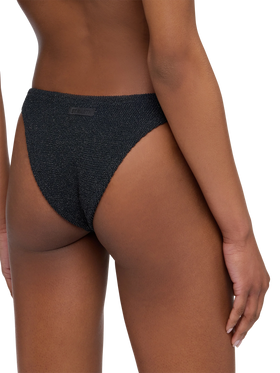 Bandeau bikini Yulia Elise in black crinkle lurex