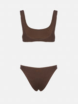 Woman brown crinkle bralette bikini Naima Elise