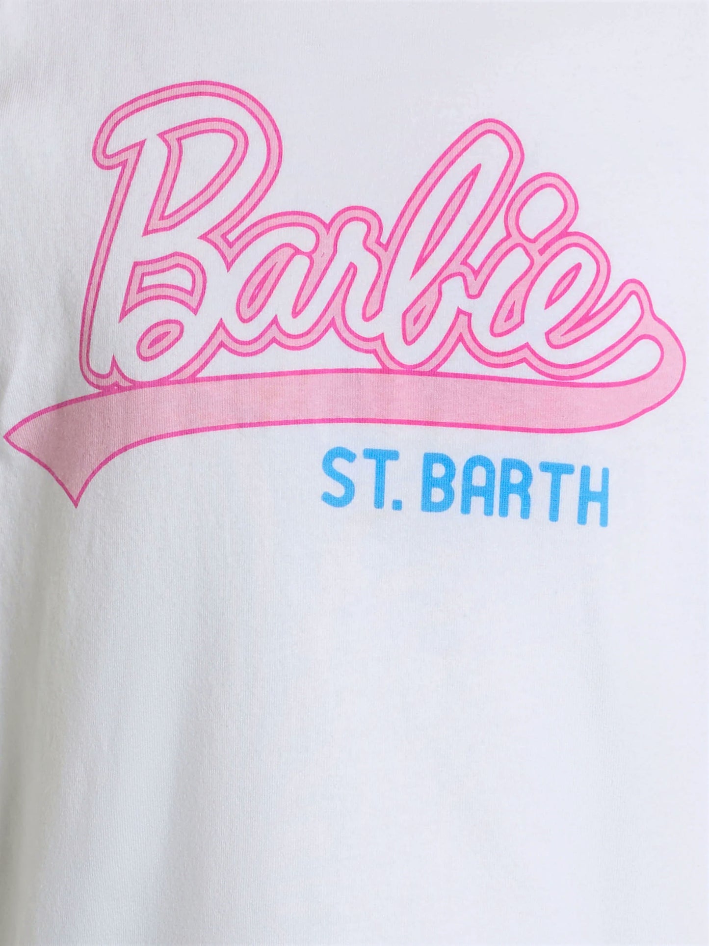 T-shirt girocollo da bambina in jersey di cotone Elly con stampa Barbie Saint Barth | EDIZIONE SPECIALE BARBIER