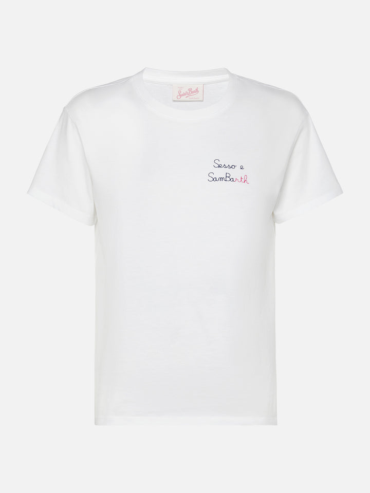 T-shirt Emilie in cotone con ricamo Sesso e Sambarth