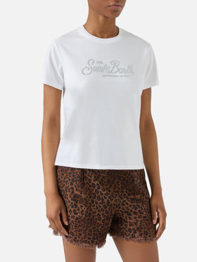 Camiseta Emilie blanca con logo de strass 