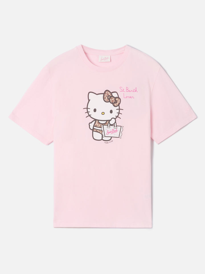Pink Emilie T-shirt with Hello Kitty print and St. Barth Lover embroidery | Special edition