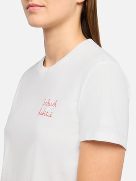Baumwoll-T-Shirt Emilie mit St. Barth Habituè-Stickerei