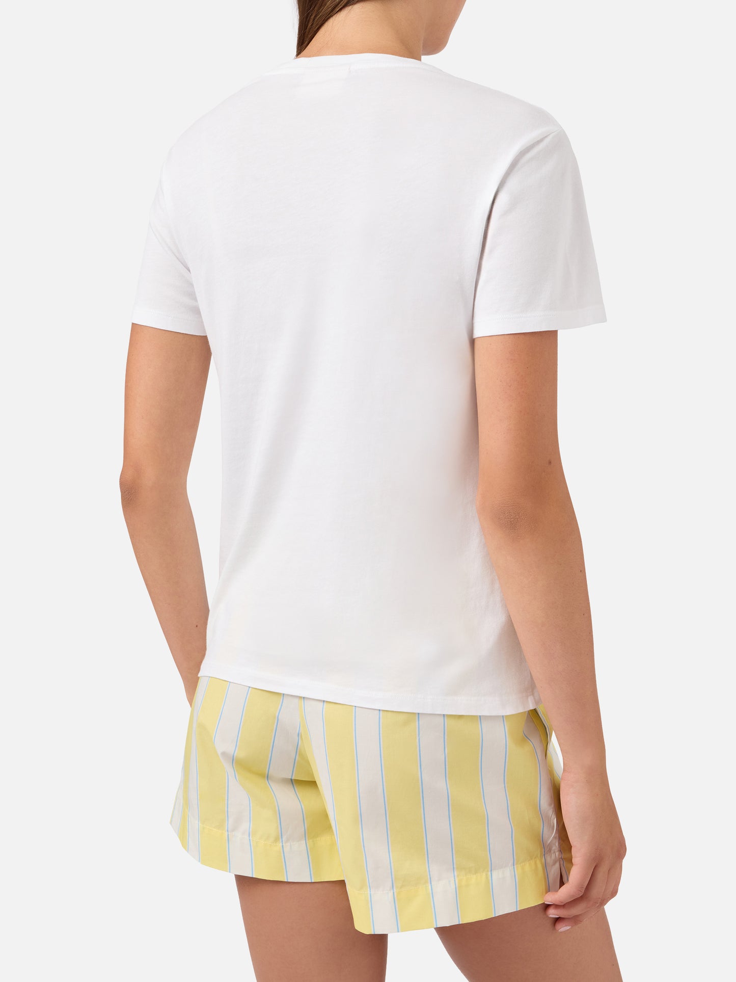 Camiseta White Emily con bordado de strass Sotto al Sole di St. Barth 